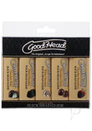Goodhead Slick Head Glide Chocolate 5pk water-based lubricants in various chocolate flavors packaging.