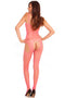 Rene Rofe pink suspender bodystocking, fishnet design, alluring lingerie for intimate occasions.