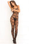 STRAPPED UP SHEER BODYSTOCKING BLACK O/S (NET)-1
