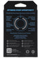 Rear packaging of Optimale Flexisteel 35mm Blue Cock Ring highlighting product features and benefits, including stretchable silicone and metal core.