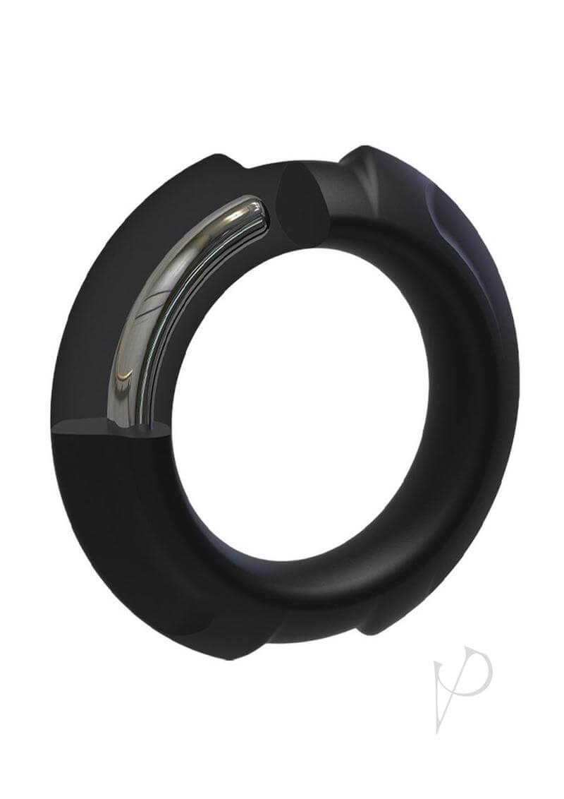 Optimale Flexisteel 43mm black cockring made of stainless steel and silicone for ultimate pleasure and precision fit.