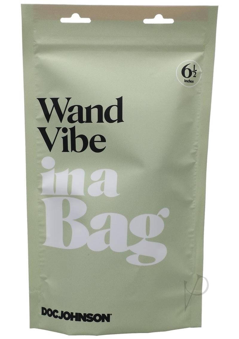 In a Bag Wand Vibrator packaging in light green with product name and Doc Johnson branding
