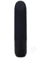 Compact black bullet vibe with 10 functions and USB rechargeable design, made from body-safe silicone.