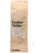 Sensual Delight In-A-Bag Feather Tickler in seductive black packaging by Doc Johnson