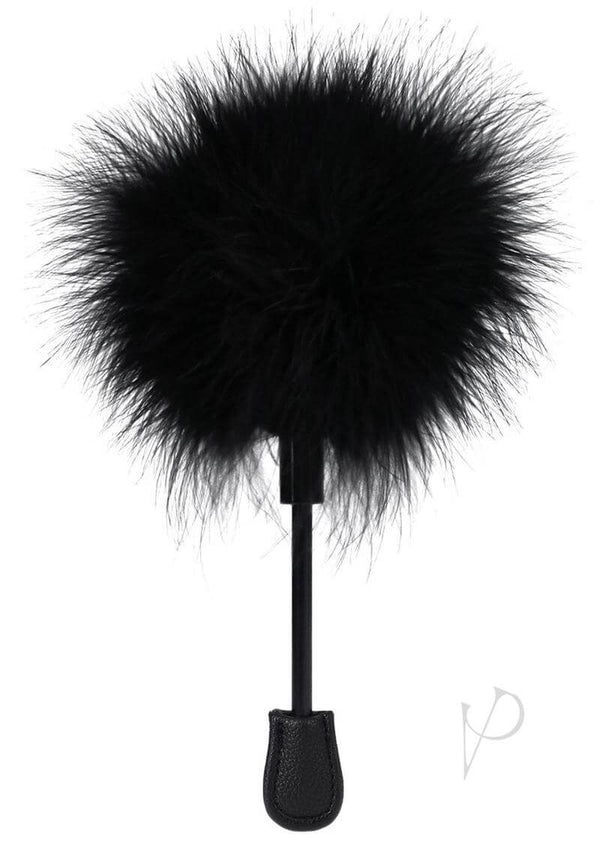 Sensual Delight In-A-Bag Feather Tickler in Seductive Black for intimate teasing and seduction.