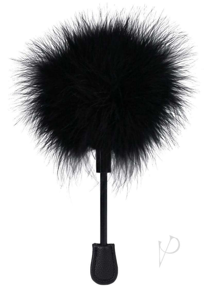 Sensual Delight In-A-Bag Feather Tickler in Seductive Black for intimate teasing and seduction.