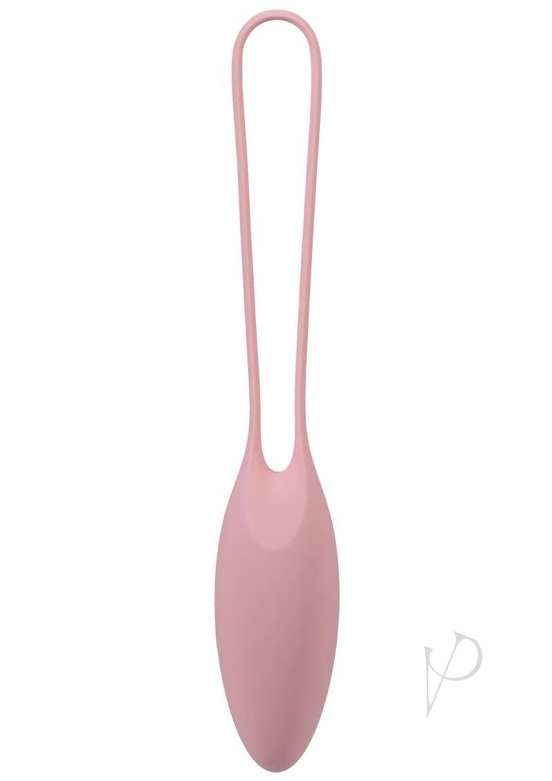 Pink In a Bag Kegel Trainer silicone weighted ball with handle for pelvic floor health.