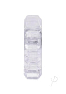 Industrial-shaped Rock Solid The Gear Clear cock ring for super-hard erections, made from TPE for body-safe, comfortable use.