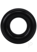 Rock Solid Ribbed Donut Black textured cock ring for enhanced pleasure and stronger erections