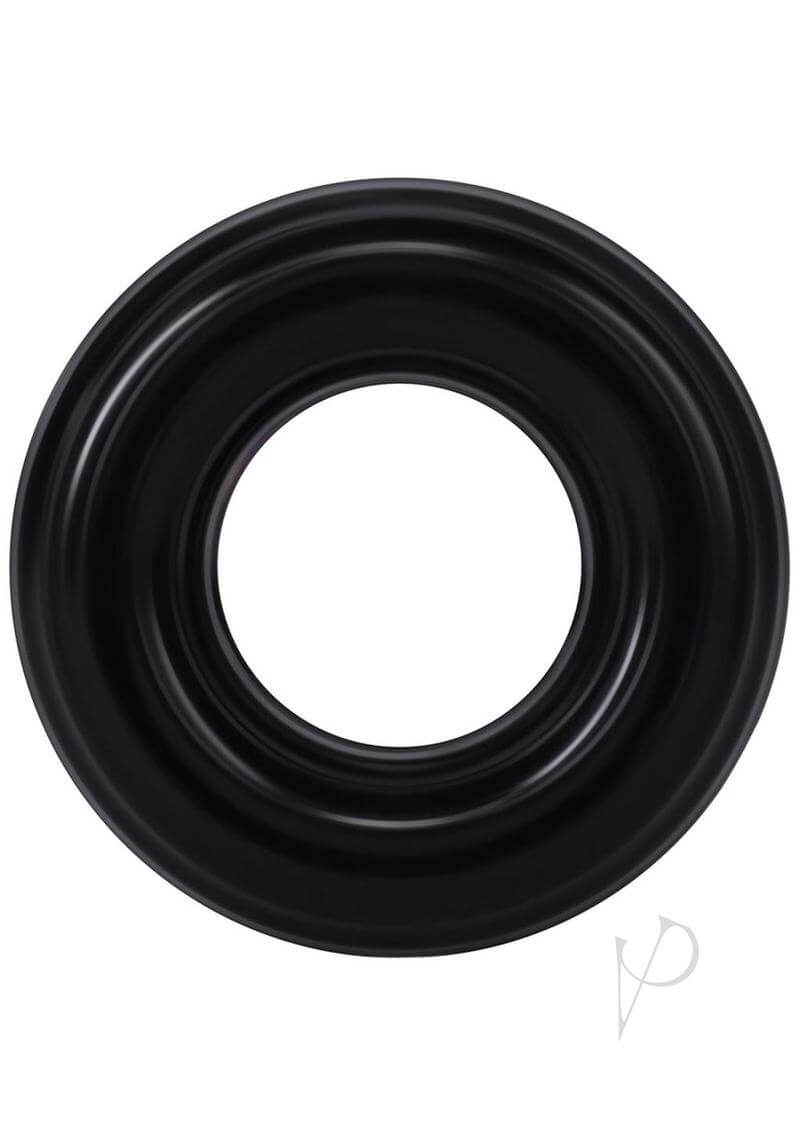 Rock Solid Ribbed Donut Black textured cock ring for enhanced pleasure and stronger erections