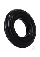 Rock Solid Ribbed Donut Black textured cock ring for enhanced pleasure and rock-hard erections.