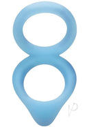 Rock Solid Dual Enhancer Blue Glow-in-the-Dark Double Ring with Clitoral Tickler for Enhanced Pleasure