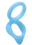Rock Solid Dual Enhancer Blue glow-in-the-dark double ring for enhanced pleasure with clitoral tickler feature.