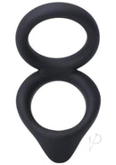 Rock Solid Dual Enhancer Black for enhanced erections and partner pleasure with double ring and clit tickler.