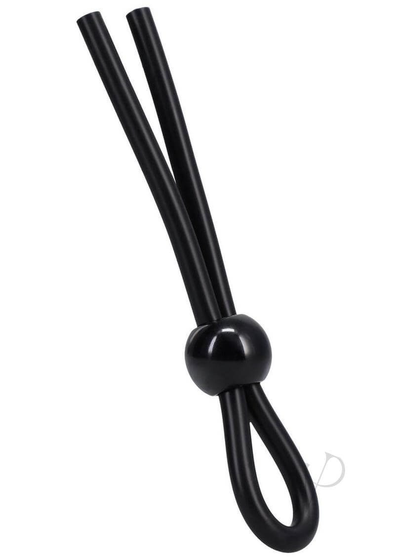 Adjustable silicone cock ring Rock Solid Lasso Single Lock Black for custom fit and enhanced performance