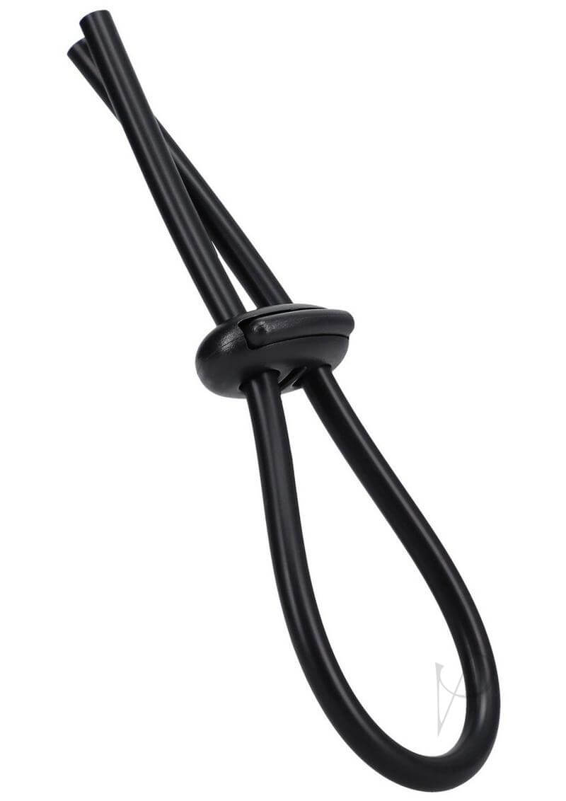 Rock Solid The Lasso Double Lock Adjustable Black Cock Ring with Secur-Lok System for enhanced comfort and pleasure.