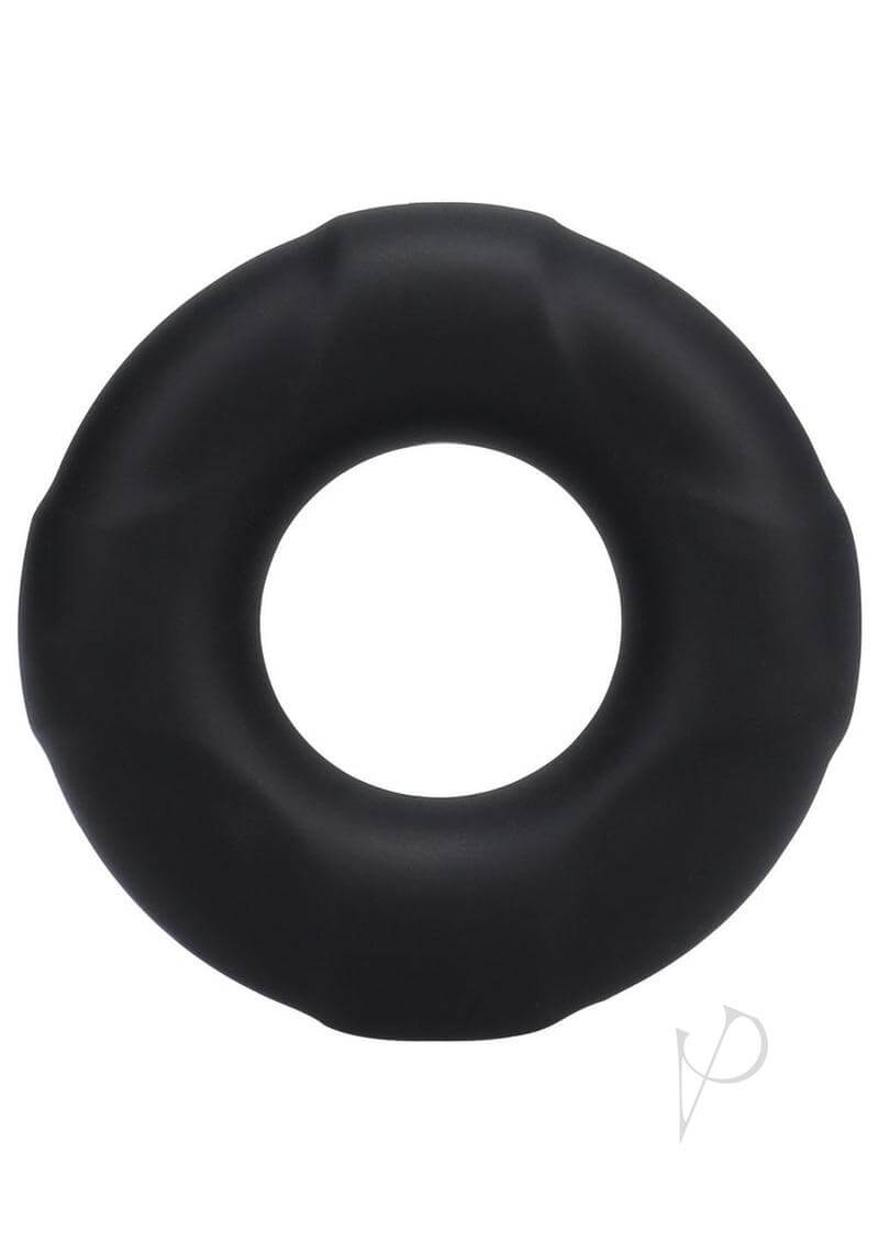 Rock Solid Lifesaver Black Silicone Cock Ring in lifebuoy shape with ultra-smooth, soft finish and durable, stretchable material