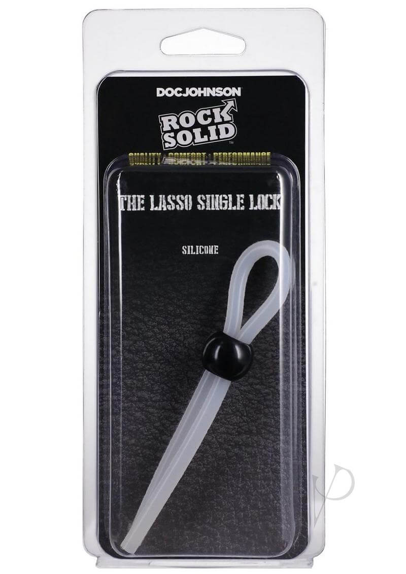 Rock Solid Lasso Single Lock in White, silicone adjustable strap in packaging for secure and comfortable fit.