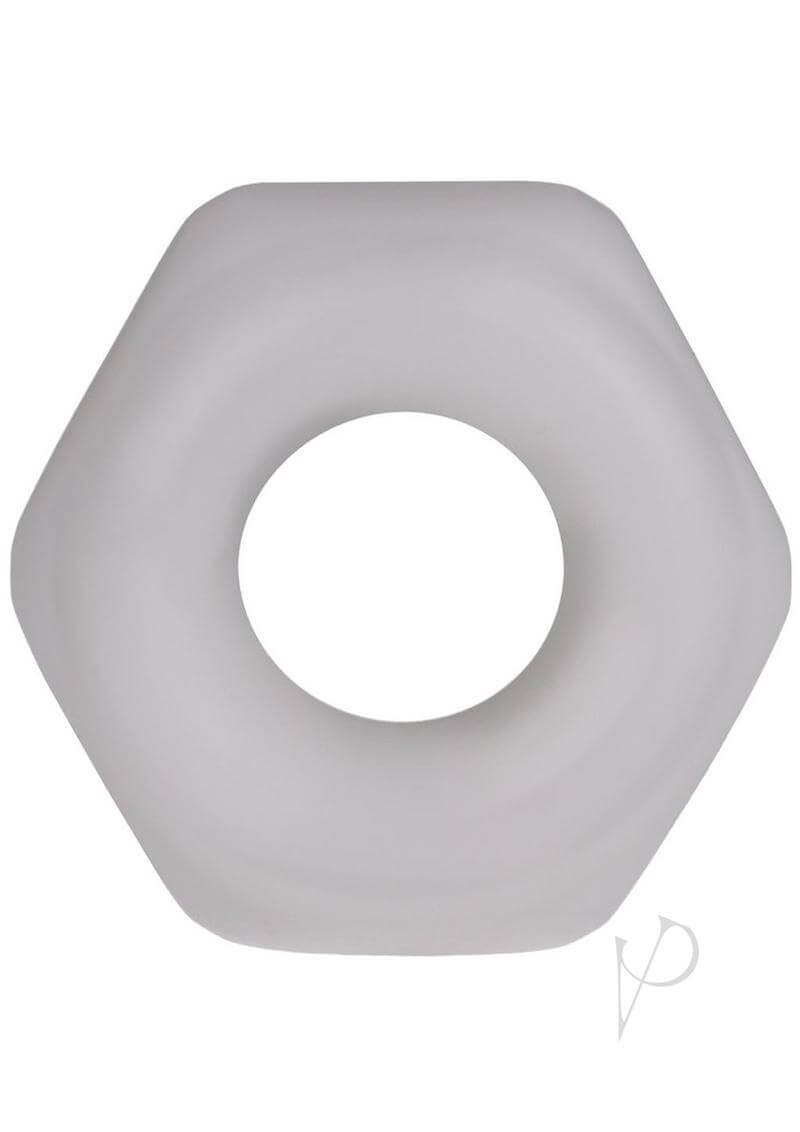 White silicone cock ring shaped like a bolt for ultimate pleasure and comfort.
