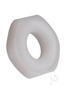 White silicone bolt-shaped Rock Solid The Nutt cock ring for enhancing size and thickness, providing comfort and longer-lasting erections