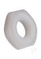 White silicone bolt-shaped Rock Solid The Nutt cock ring for enhancing size and thickness, providing comfort and longer-lasting erections
