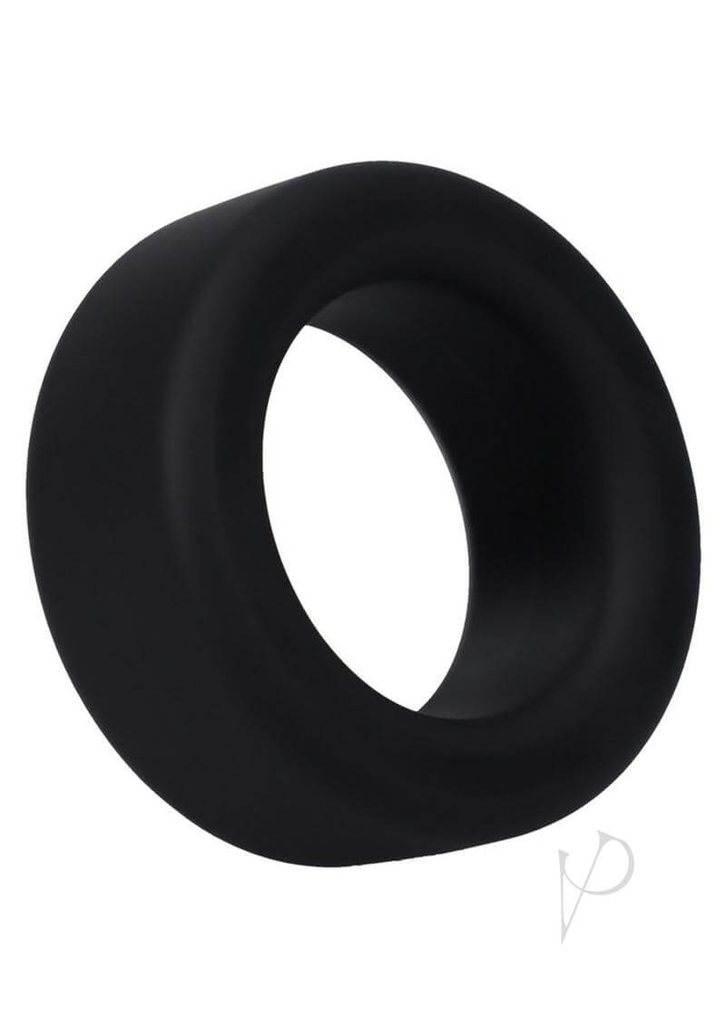Rock Solid The Big O Black Silicone Delay Ring for Enhanced Pleasure and Comfort