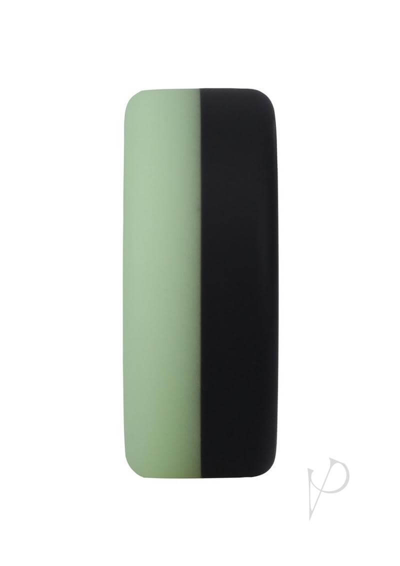 Glow-in-the-Dark Green and Black Silicone Delay Ring - Rock Solid The Big O for Enhanced Pleasure