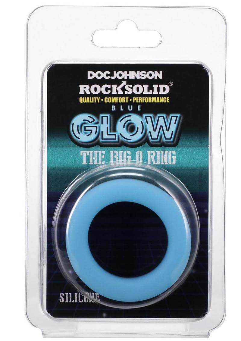Rock Solid The Big O Glow-in-the-Dark Blue Silicone Delay Ring Packaging