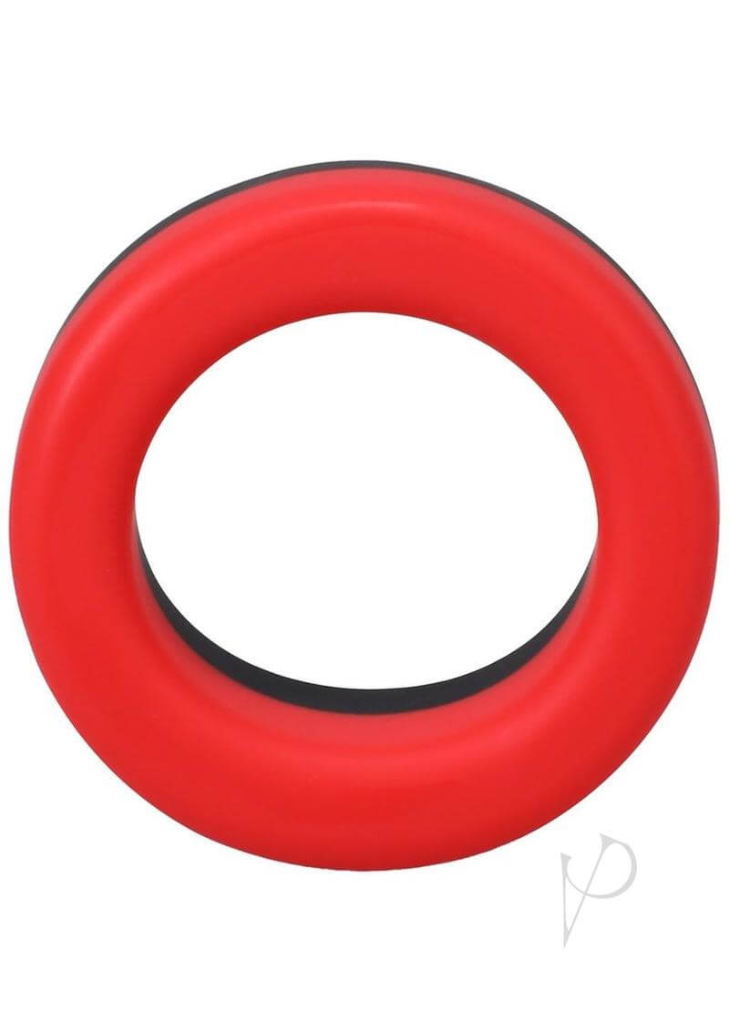 Red silicone cock ring in cylinder O shape for enhanced pleasure and performance