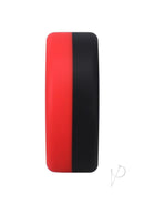 Red and black silicone cock ring for enhancing pleasure and performance, Rock Solid The Big O, cylinder O shape.