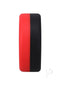 Red and black silicone cock ring for enhancing pleasure and performance, Rock Solid The Big O, cylinder O shape.
