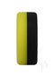 Yellow and black silicone cock ring in a perfect O shape designed for enhancing pleasure and performance.
