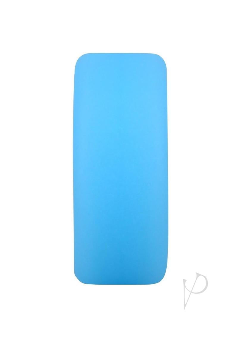 Blue rectangular silicone pad on a white background.