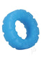 Rock Solid The Blue Glow-in-the-Dark Cock Ring with rugged tread design for extra stimulation