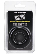 Rock Solid 3x Donut C-Ring in packaging with black donut design for long-lasting erections
