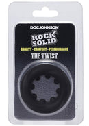 Rock Solid's The Twist C Ring in Black packaging - Stretchy Silicone Cock Ring for Prolonged Erections
