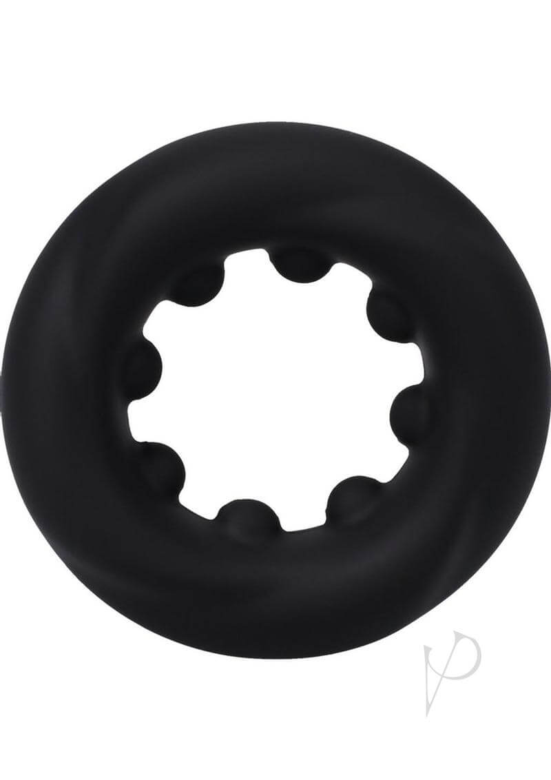 Black silicone cock ring with internal nubs designed by Rock Solid for enhanced pleasure and prolonged erections.