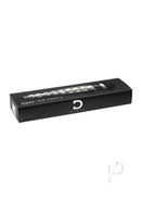 Doxy Die Cast 3 Cannabis Wand Massager in packaging, showcasing its sleek black box with cannabis leaf design, compact and powerful pleasure device.