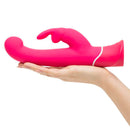 Happy Rabbit G-Spot USB Rechargeable Rabbit Vibrator Pink held in hand, designed for combined clitoral and penetrative stimulation