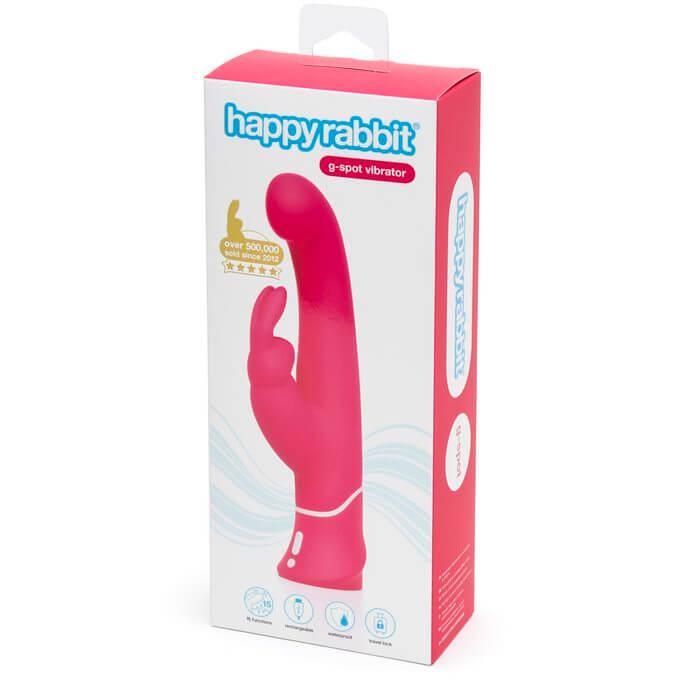 Happy Rabbit G-Spot USB Rechargeable Rabbit Vibrator Pink boxed packaging