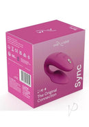 We Vibe Sync Dusty Pink couples vibrator in box offering remote and app control for shared vibrations and adjustable fit