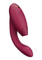 Womanizer DUO 2 Bordeaux rabbit toy with Pleasure Air clitoral stimulator and G-spot vibrator for blended orgasms.