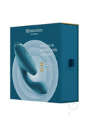 Womanizer DUO 2 Petrol Premium Rabbit Toy packaging box showcasing the product design and features