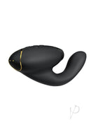 Womanizer DUO 2 Black luxurious rabbit toy offering Pleasure Air clitoral stimulation with powerful G-Spot vibrator for blended orgasms