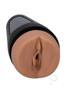 Lifelike ULTRASKYN stroker molded from Cindy Starfall with hard outer case for secure grip