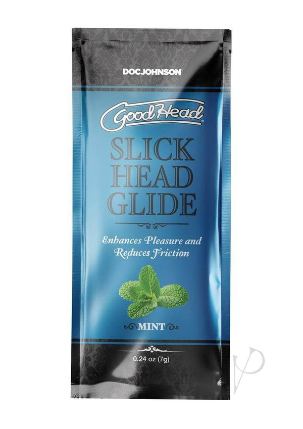 Mint GoodHead Slick Head Glide packet for enhancing intimate pleasure and reducing friction, bulk 48-pack.