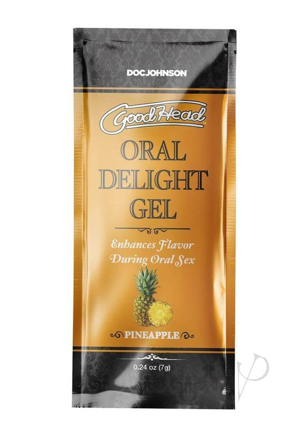 GoodHead Oral Delight Gel Pineapple single-use packet - enhances flavor during oral sex