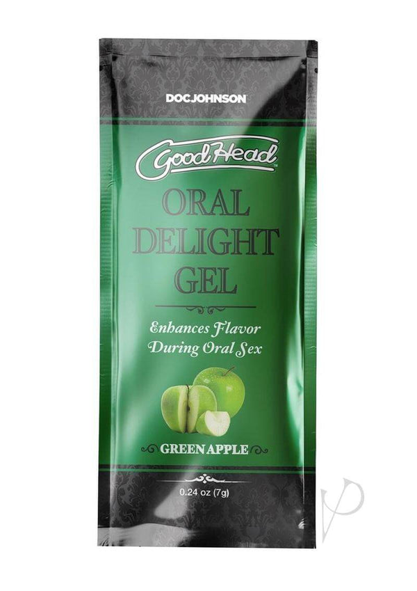 GoodHead Oral Delight Gel Green Apple packet for enhancing oral sex flavor