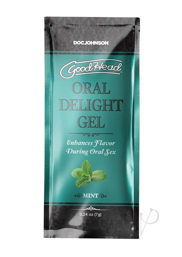 GoodHead Oral Delight Gel Mint Flavor packet enhancing pleasure during oral sex.