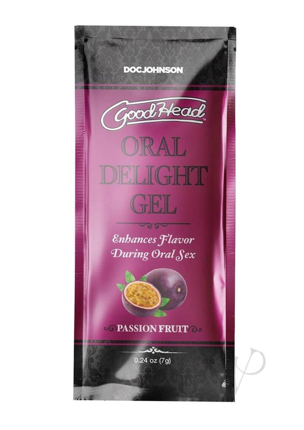 GoodHead Oral Delight Gel Passion Fruit 0.24oz packet enhances flavor during oral sex